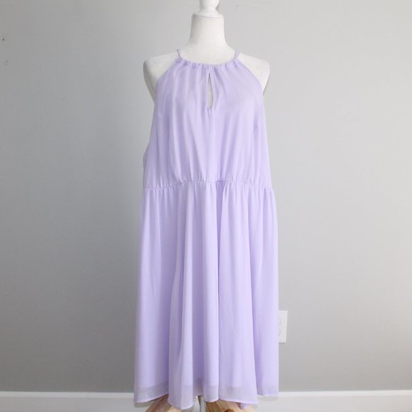 Torrid LILAC HALTER NECK CHIFFON DRESS sz 4 - Picture 4 of 16